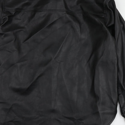 Womens UK Size M H&M Black Basic Button-Up