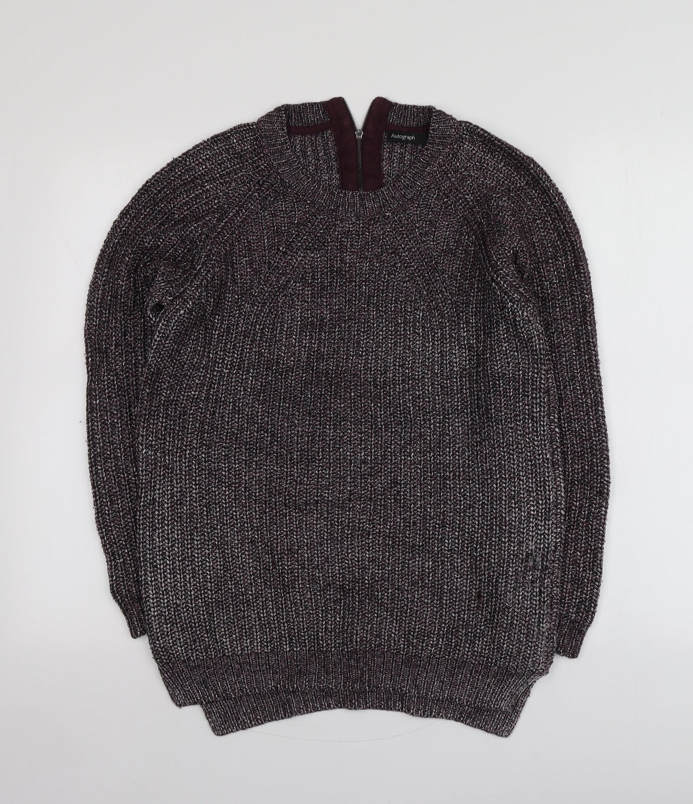 Autograph Womens Purple Round Neck  Polyamide Pullover Jumper Size 12