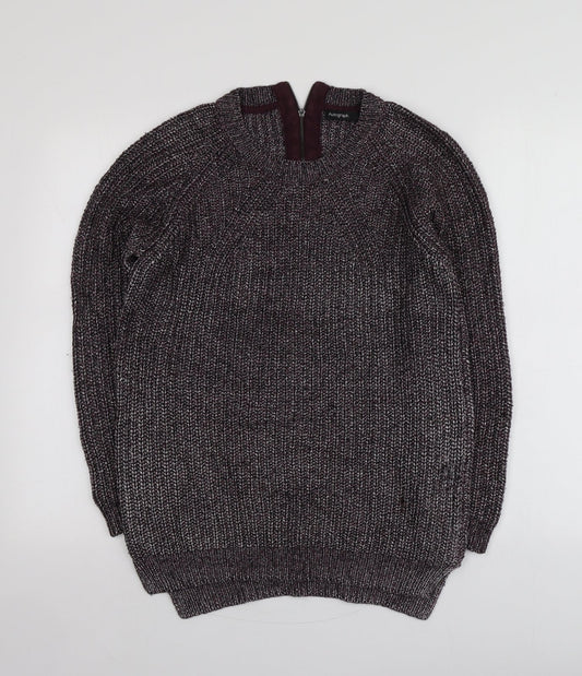 Autograph Womens Purple Round Neck  Polyamide Pullover Jumper Size 12