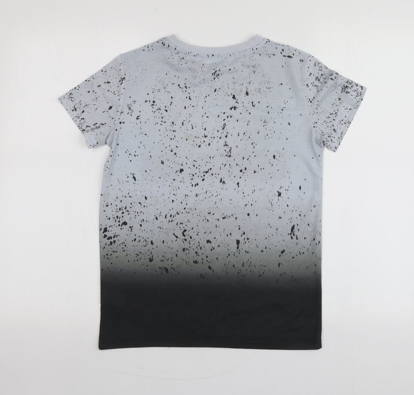 Urban Utlaws Boys Grey Geometric Polyester Basic T-Shirt Size 11-12 Years Round Neck