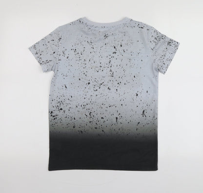 Urban Utlaws Boys Grey Geometric Polyester Basic T-Shirt Size 11-12 Years Round Neck