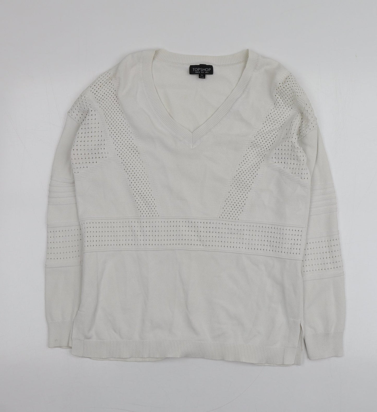 Womens UK Size 8 Topshop White Pullover Jumper