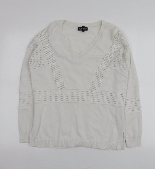 Womens UK Size 8 Topshop White Pullover Jumper