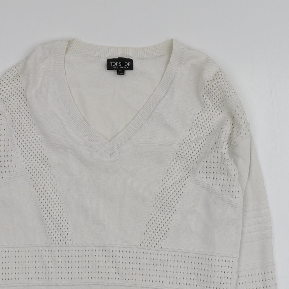 Womens UK Size 8 Topshop White Pullover Jumper