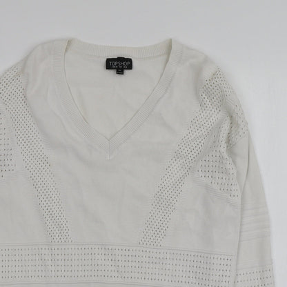 Womens UK Size 8 Topshop White Pullover Jumper