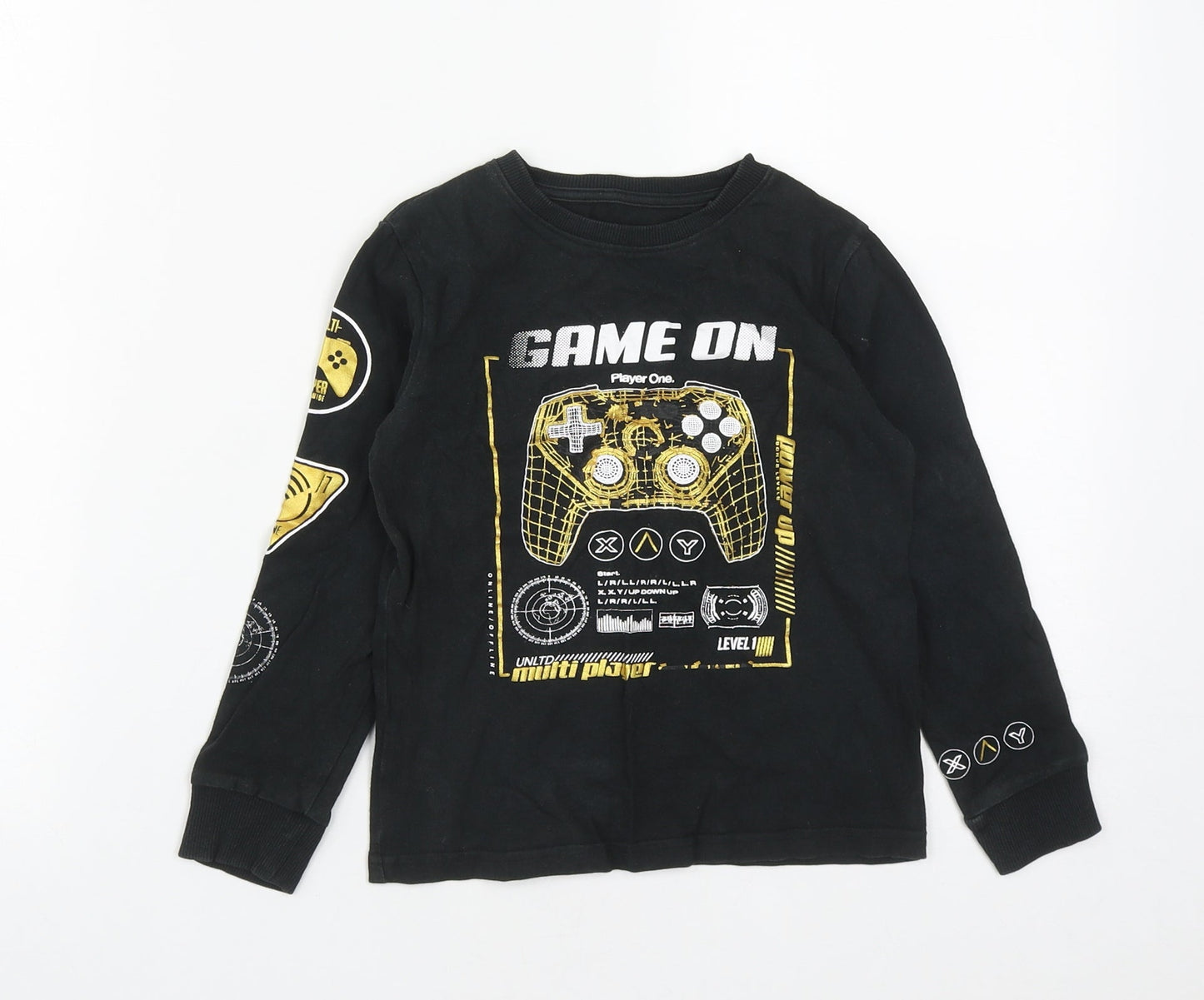 NEXT Boys Black  Cotton Pullover Sweatshirt Size 6 Years   - Game on