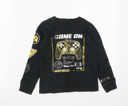 NEXT Boys Black  Cotton Pullover Sweatshirt Size 6 Years   - Game on