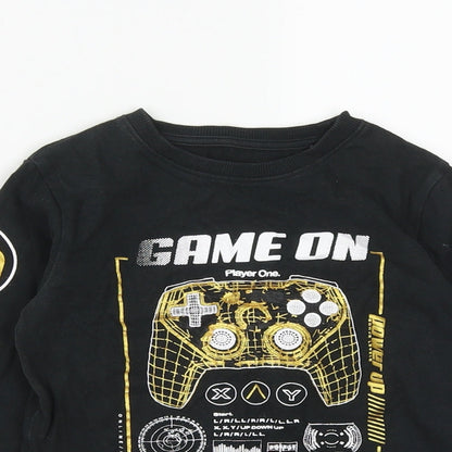 NEXT Boys Black  Cotton Pullover Sweatshirt Size 6 Years   - Game on