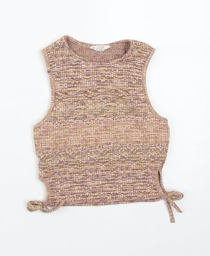 Matalan Girls Multicoloured  Polyester Basic Tank Size 13 Years Round Neck