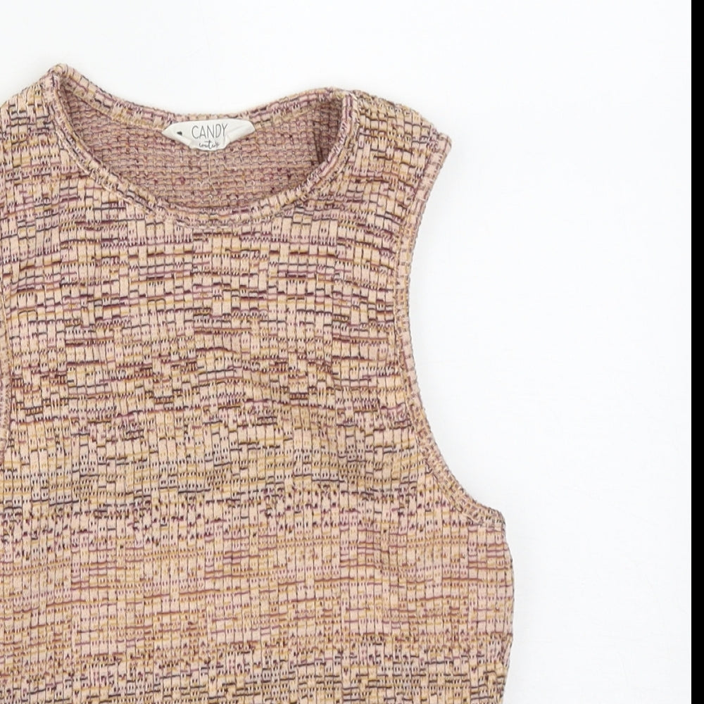Matalan Girls Multicoloured  Polyester Basic Tank Size 13 Years Round Neck