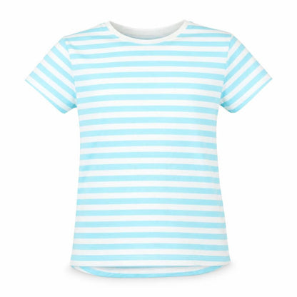 H&M Girls Multicoloured Striped Cotton Basic T-Shirt Size 8 Years Round Neck