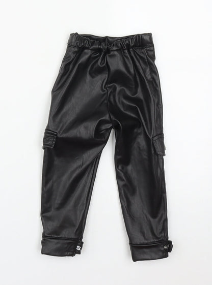 Bordo  Girls Black  Polyamide Cargo Trousers Size 3 Years  Regular