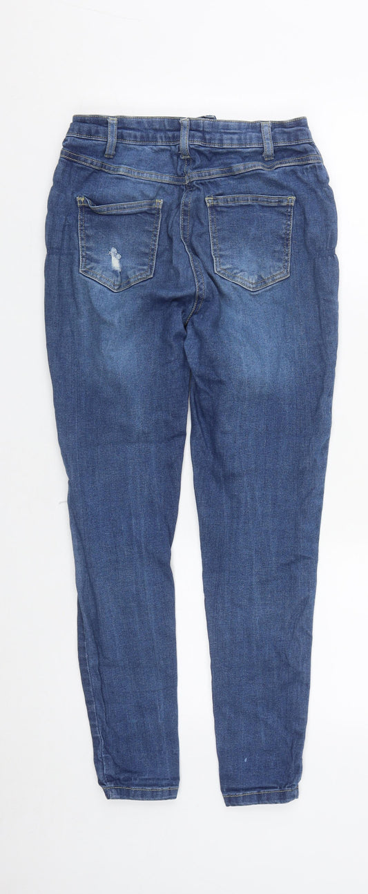 Parisian Womens Blue  Cotton Straight Jeans Size 8 L27 in Regular Zip