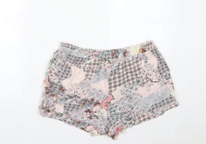NEXT Womens Multicoloured Geometric Cotton Bermuda Shorts Size L  Regular