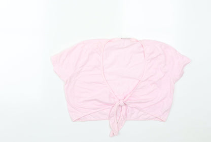 Womens UK Size 10 NEXT Pink Cropped T-Shirt