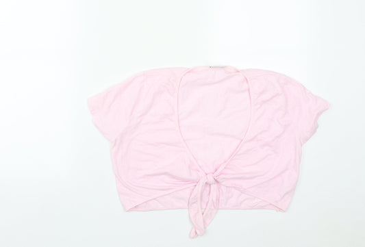Womens UK Size 10 NEXT Pink Cropped T-Shirt
