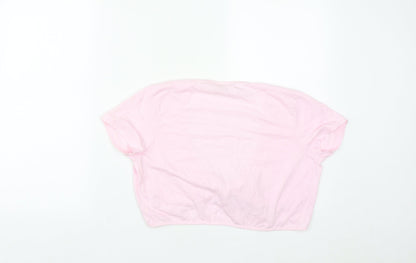 Womens UK Size 10 NEXT Pink Cropped T-Shirt
