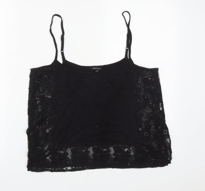 Womens UK Size 10 River Island Black Cropped Tank