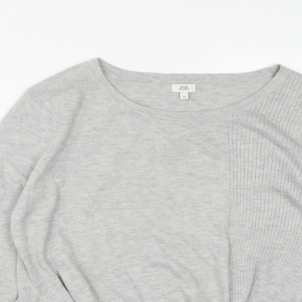 Womens UK Size 12 River Island Grey Pullover Jumper
