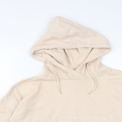 Miss Selfridge Womens Pink  Cotton Pullover Hoodie Size 14  Drawstring