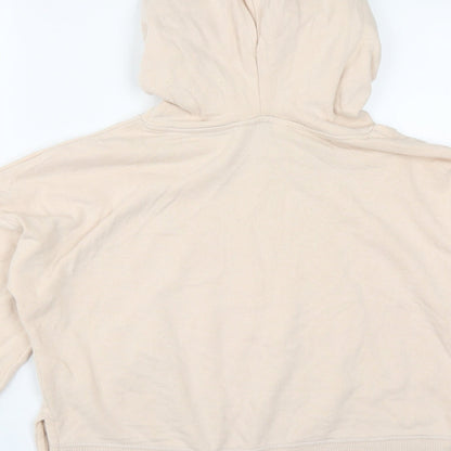 Miss Selfridge Womens Pink  Cotton Pullover Hoodie Size 14  Drawstring