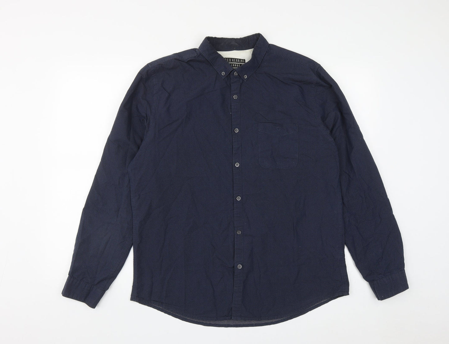Mens UK Size L Debenhams Blue  Button-Up Long Sleeve Casual Shirt