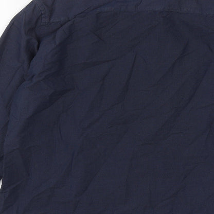 Mens UK Size L Debenhams Blue  Button-Up Long Sleeve Casual Shirt