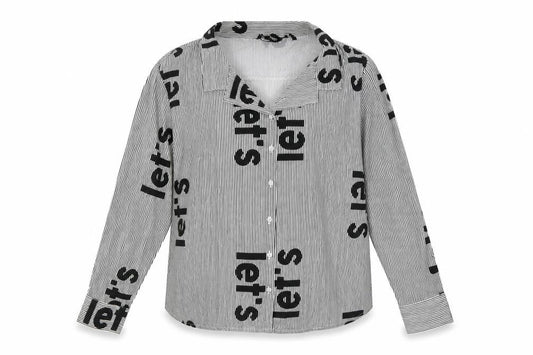 Sassy Soda Womens Multicoloured Striped Polyester Basic Button-Up Size L Collared