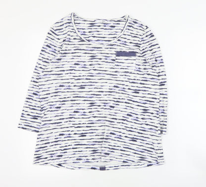 Womens UK Size S DASH Blue Basic T-Shirt