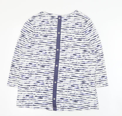 Womens UK Size S DASH Blue Basic T-Shirt