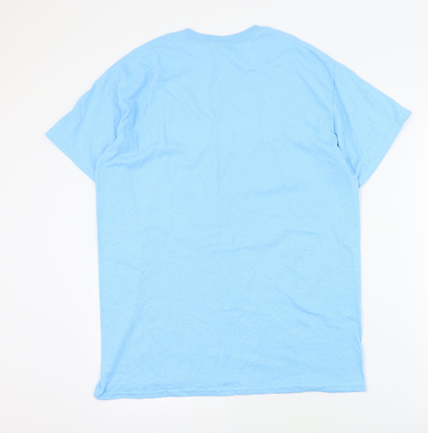 Womens UK Size M Gildan Blue Basic T-Shirt