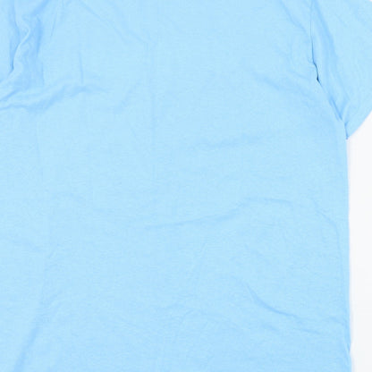 Womens UK Size M Gildan Blue Basic T-Shirt