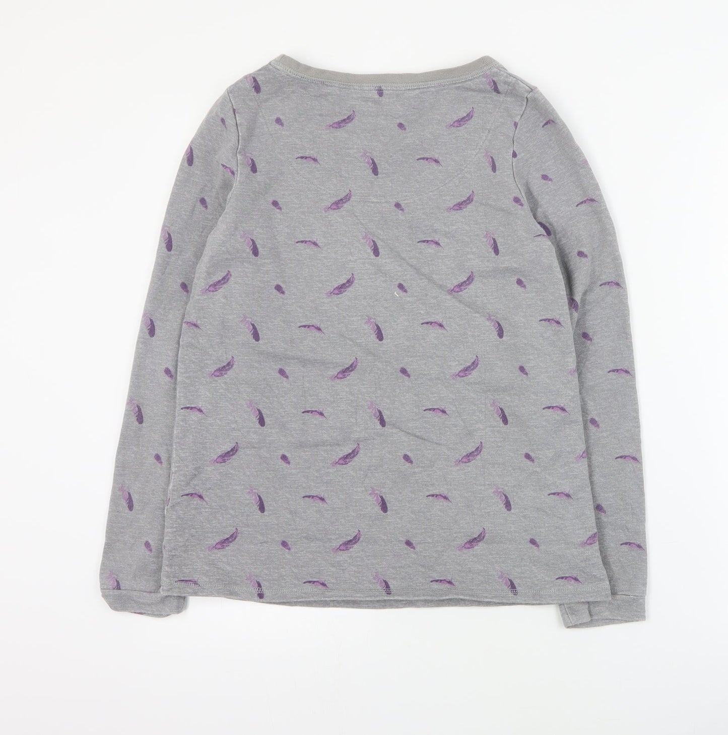 ESMARA Womens Grey Geometric Cotton Pullover Sweatshirt Size S  Pullover