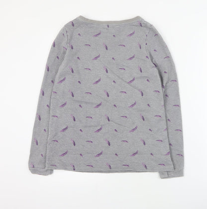 ESMARA Womens Grey Geometric Cotton Pullover Sweatshirt Size S  Pullover