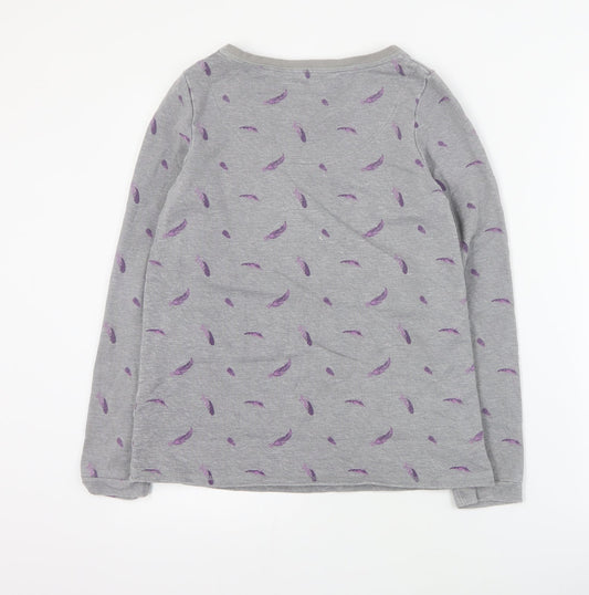 ESMARA Womens Grey Geometric Cotton Pullover Sweatshirt Size S  Pullover