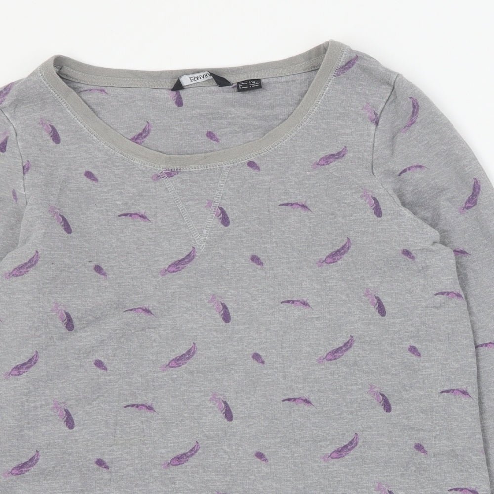 ESMARA Womens Grey Geometric Cotton Pullover Sweatshirt Size S  Pullover