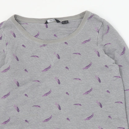 ESMARA Womens Grey Geometric Cotton Pullover Sweatshirt Size S  Pullover