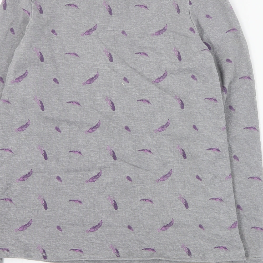 ESMARA Womens Grey Geometric Cotton Pullover Sweatshirt Size S  Pullover