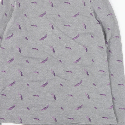 ESMARA Womens Grey Geometric Cotton Pullover Sweatshirt Size S  Pullover