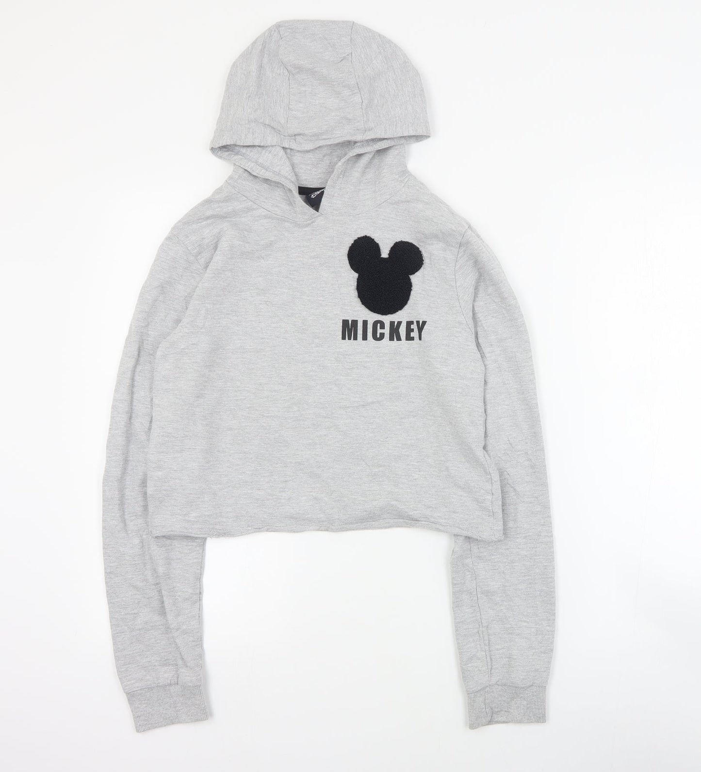 M&Co Girls Grey  Cotton Pullover Hoodie Size 13 Years  Pullover - Mickey Mouse