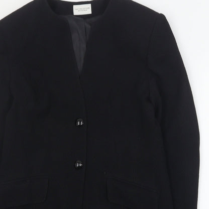 House of Fraser Womens Black   Jacket Blazer Size 12  Button