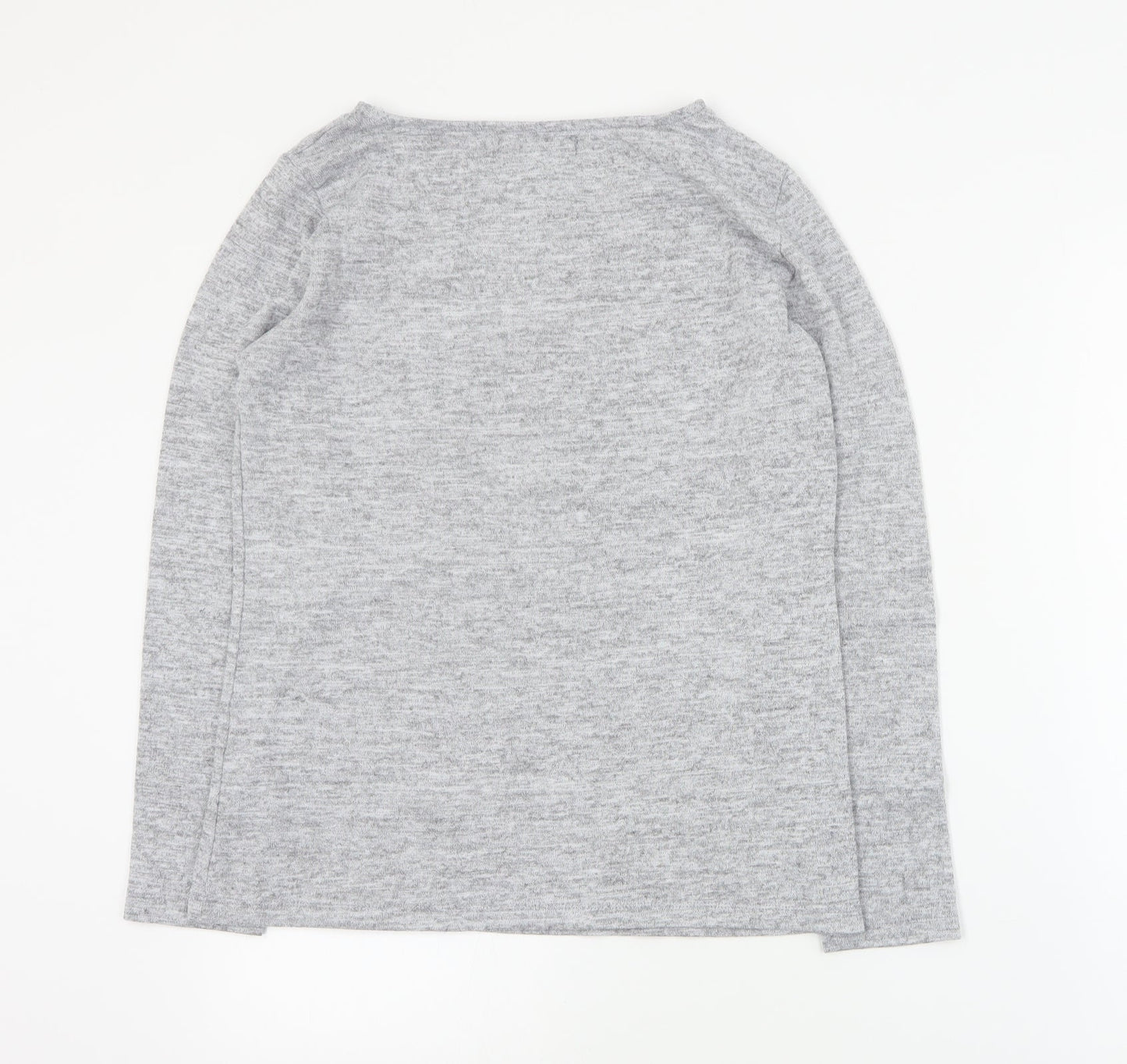 Jessica Graff Womens Grey Round Neck  Acrylic Pullover Jumper Size S