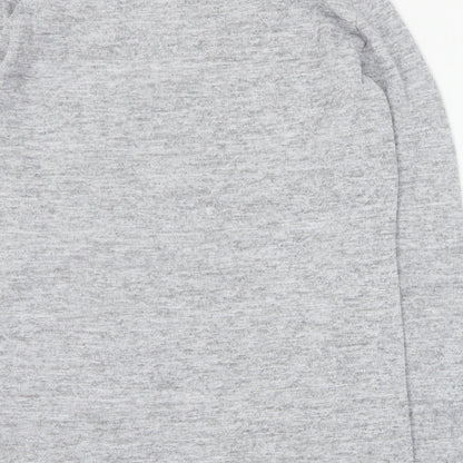 Jessica Graff Womens Grey Round Neck  Acrylic Pullover Jumper Size S