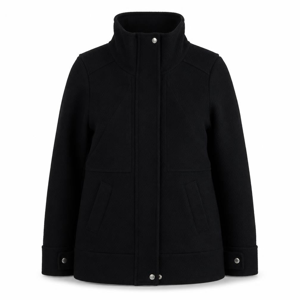 Womens UK Size 8 H&M Black Pea Coat