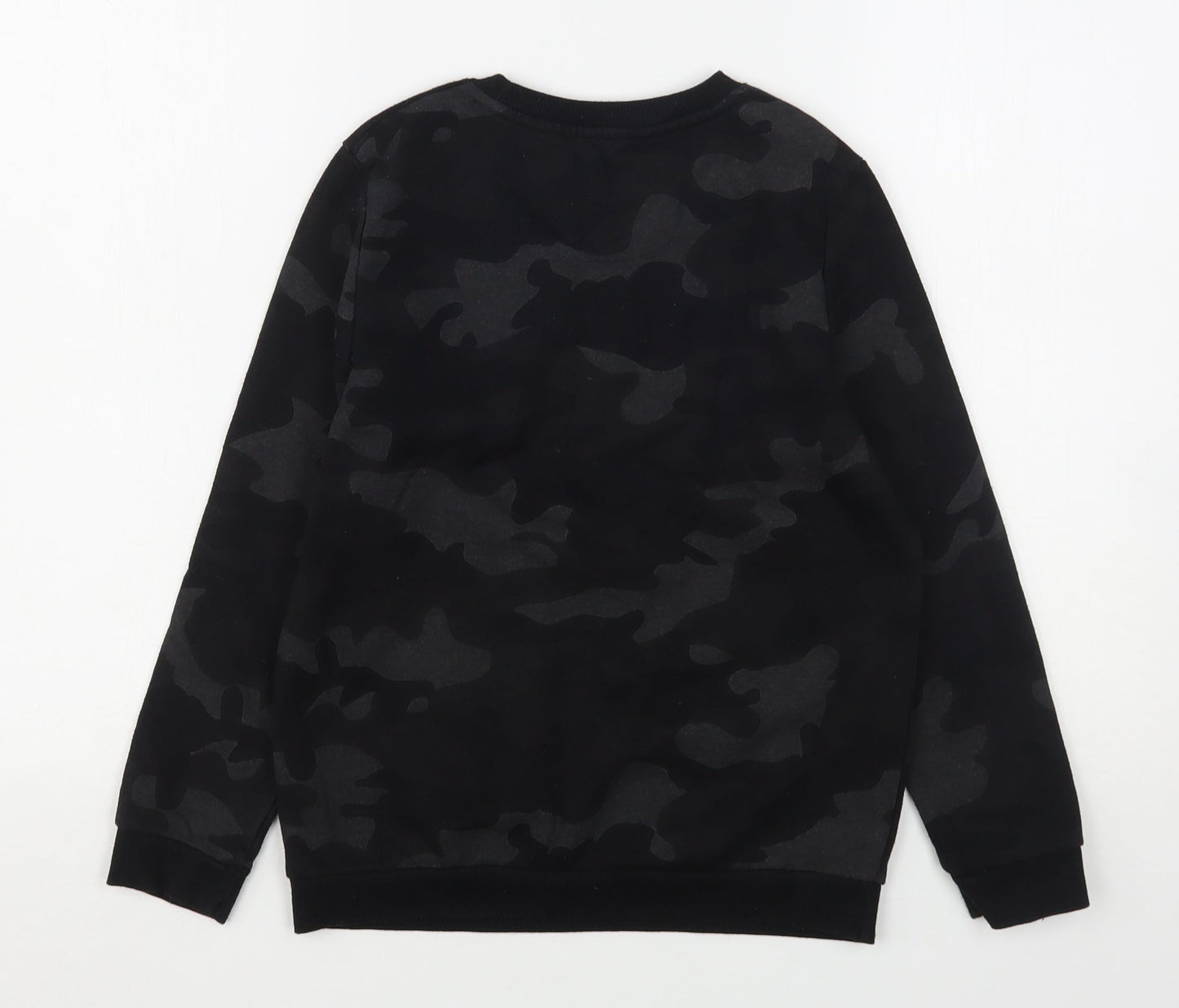 Primark Boys Black Camouflage Polyester Pullover Sweatshirt Size 9-10 Years