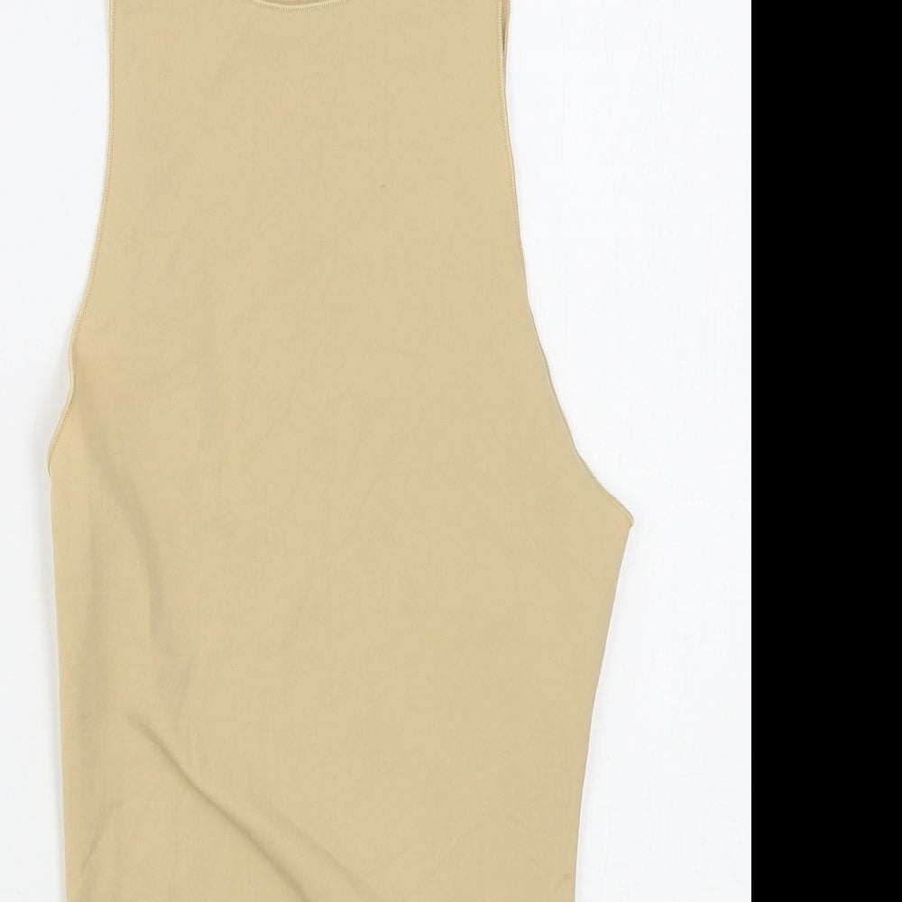 Pull&Bear Womens Beige  Polyamide Bodysuit One-Piece Size S