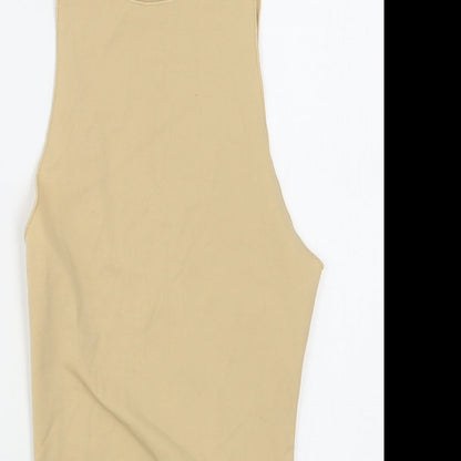 Pull&Bear Womens Beige  Polyamide Bodysuit One-Piece Size S