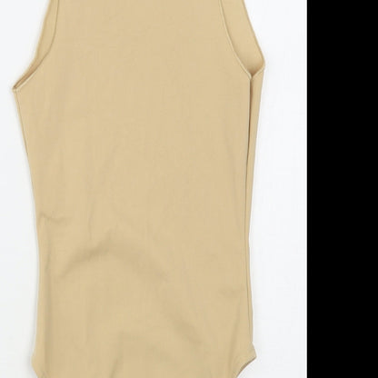 Pull&Bear Womens Beige  Polyamide Bodysuit One-Piece Size S