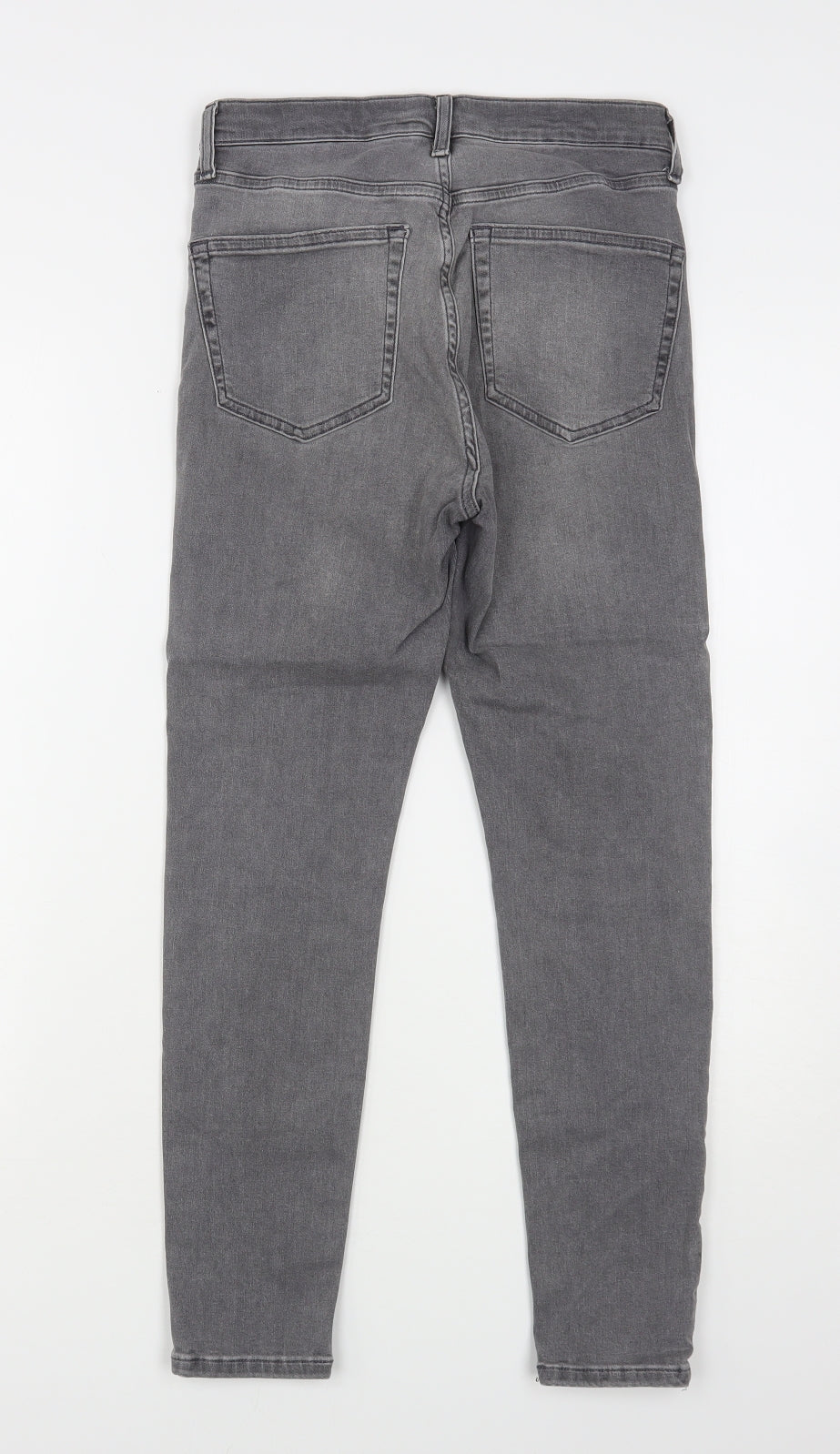 Topshop Womens Grey  Cotton Skinny Jeans Size 28 in L27 in Regular