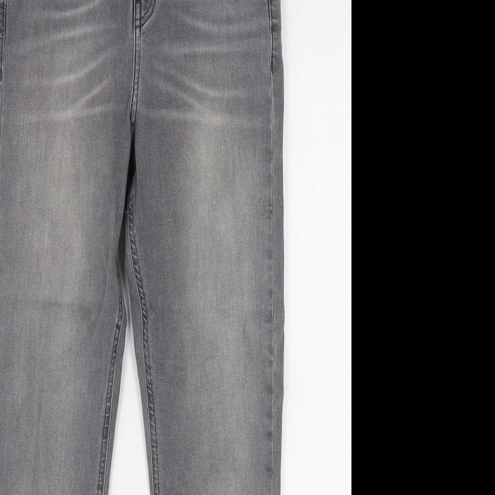 Topshop Womens Grey  Cotton Skinny Jeans Size 28 in L27 in Regular